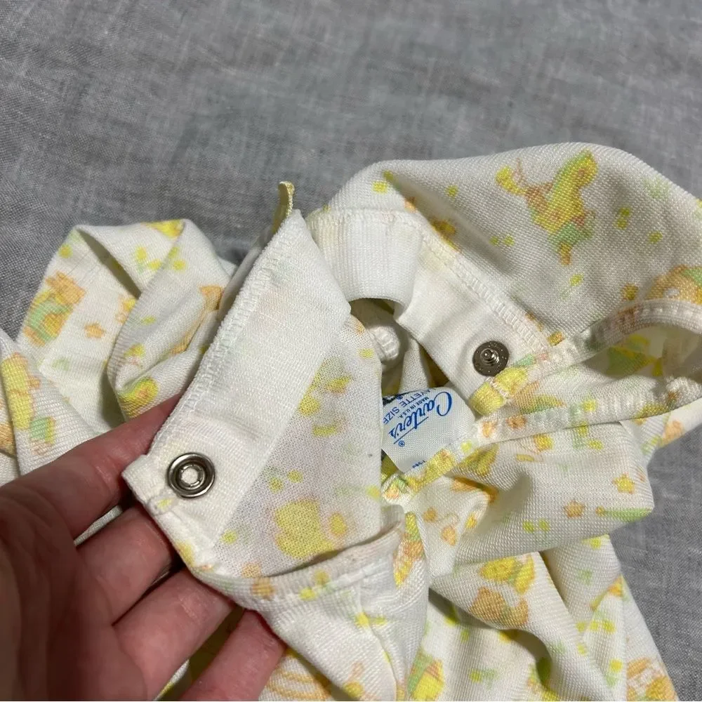 Vintage Carters Layette Size Rayon Yellow Sleep Sack One Piece